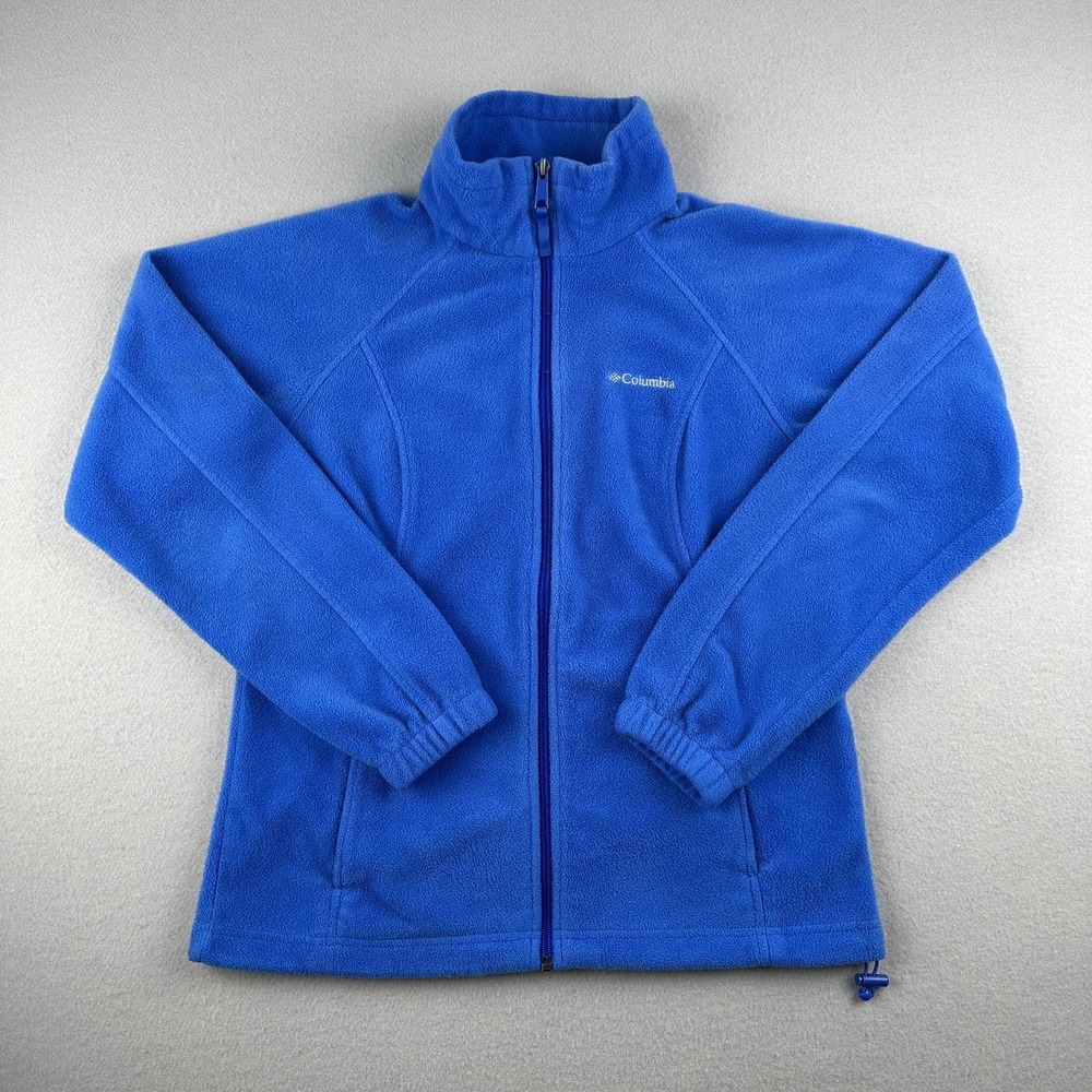 Columbia Fleece Jacket Womens Size Medium Blue Full Zip Outdoor Hiking